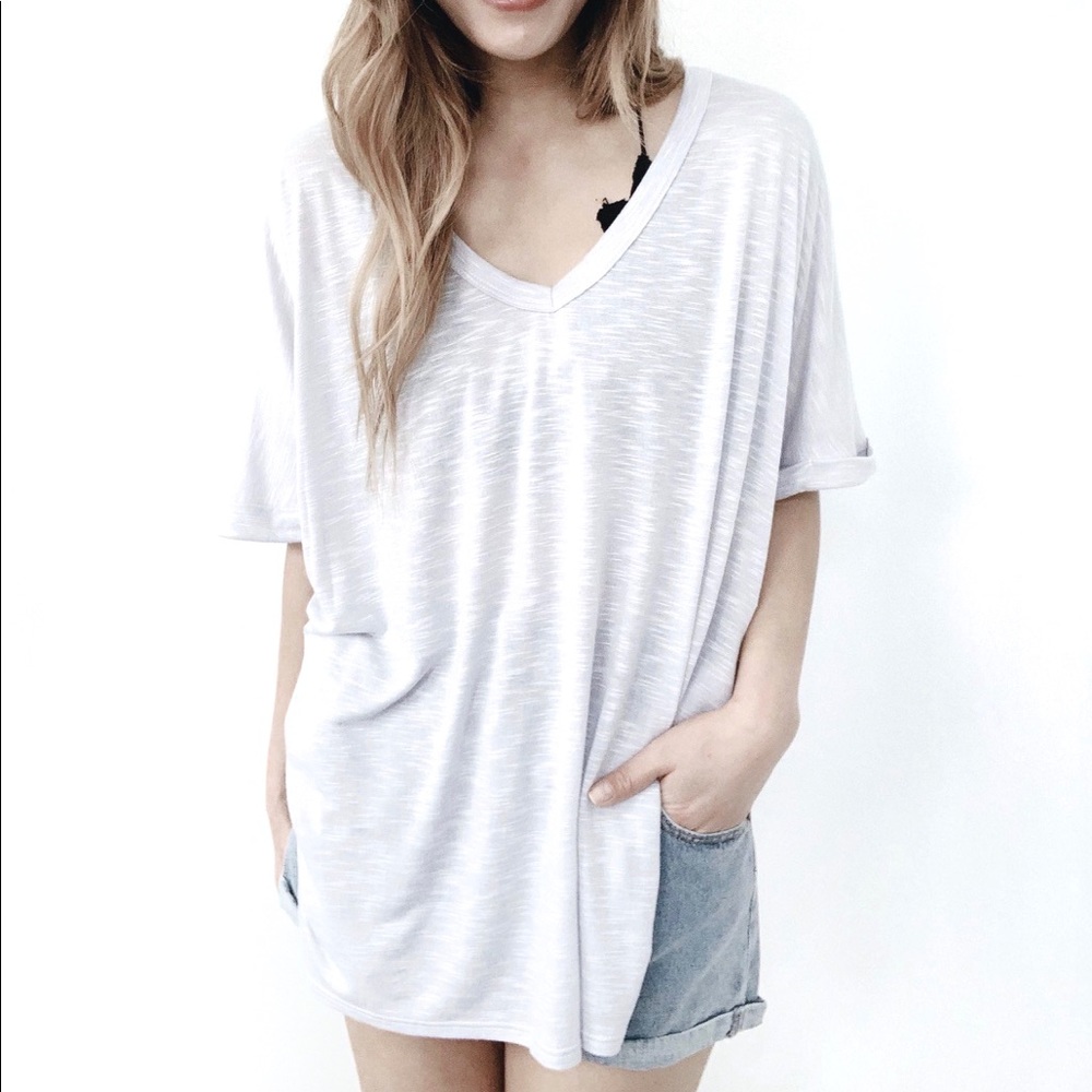 ‘Be Yourself’ Oversized Basic Tee Grey - Picture 2 of 7